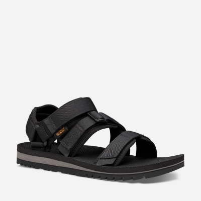 Teva Cross Strap Trail - Men's Teva Hiking Sandals - Black | India (LHWS16354)